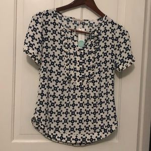 41 Hawthorn Navy Blue & White Studded Top